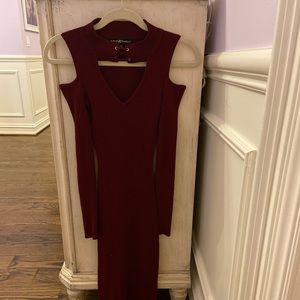Cold Shoulder Ribbed Dress